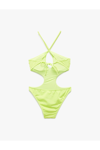 Koton Halter Neckline Shiny Mayokini with Rope Strap