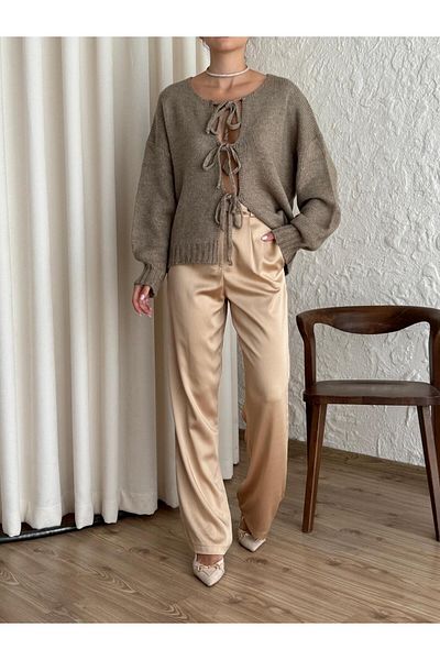 fujya Front Tie Laura Cardigan Mink