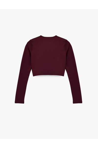 Koton Slim Fit Long Sleeve Crew Neck Crop Sports T-Shirt