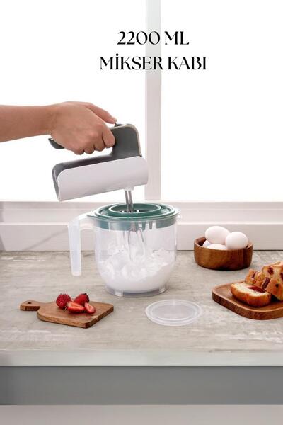 EWs 2200 ml Mixer Container Green & Measuring Cup & Storage Container