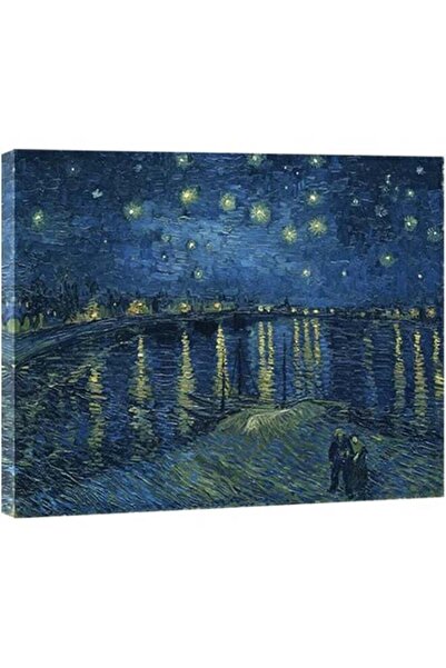 Emoda home Trove لوحة ليلة مرصعة بالنجوم فوق نهر الرون للفنان فان جوخ، نسخة ط...