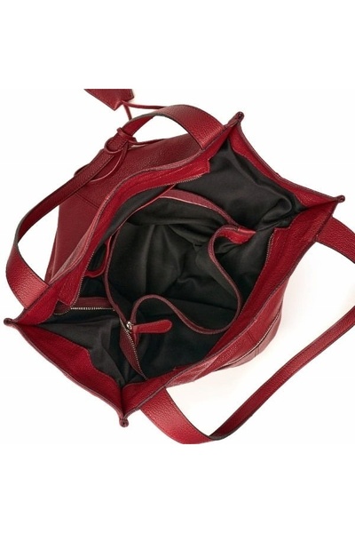 Magazinul de genti Women's bag made of soft natural leather, model 268, shoulder bag, Red