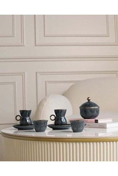 Zyros Ceramic Coffee and Tea Set in Gray