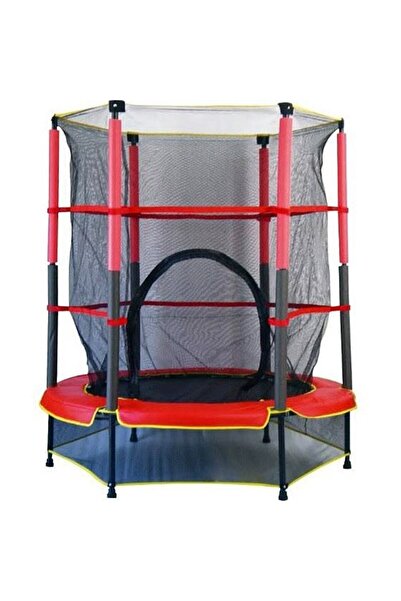 IMK Trampoline with Protective Net 55, Indoor and Outdoor, Diameter 140 cm, Height 160 cm, Red