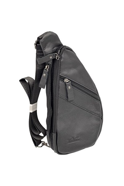 Micutz Geantă diagonală bărbătească, tip crossbody subțire, Micutz®, piele, n...