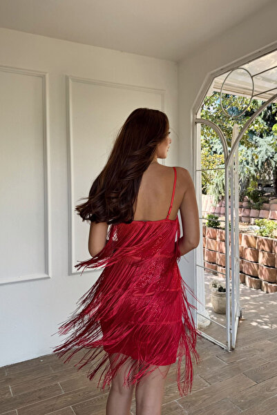 Sindimoda Modia Saçaklı Mini Elbise 9350