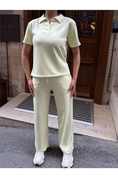 STİLVİA Yellow Polo Neck Suit