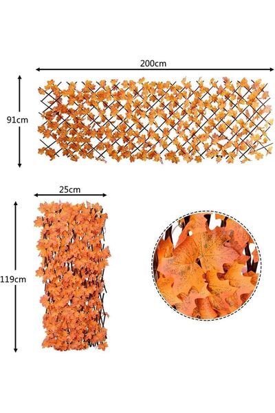 genric FFD Bamboo Wooden Fence with Orange Maple Leaves