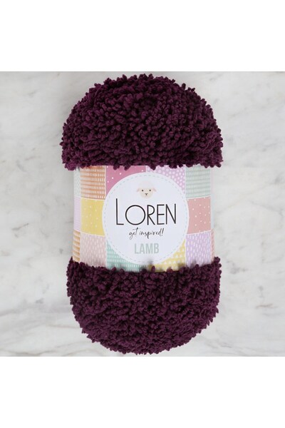 Loren Lamb Eggplant Purple Hand Knitting Yarn - R015
