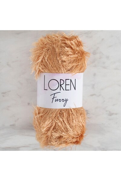 Loren Furry Beige Hand Knitting Yarn - Rf0054
