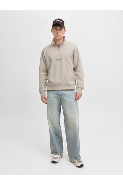 Jack & Jones Jack Jones Jjesoho Sweat Quarter Zip HN Noos Men's Beige Sweatshirt 12278793-06