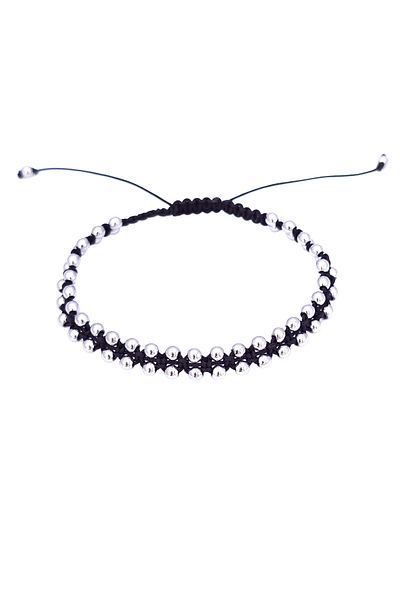 Abundo Adjustable Bracelet "Silver Round Hematite"