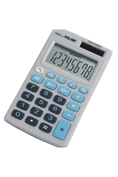 Milan Calculator de buzunar, Culoare Gri/Albastru, Material Plastic, 8 cifre,...