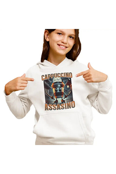 OEM Hanorac Copii Fete Brainrot Italian Cappuccino Assassino