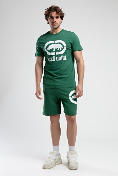 Eckō Unltd. Trinity Green Knitted Shorts Embroidered Standard Fit Men's Knitted Shorts