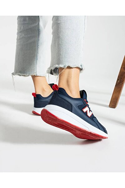 Miss dark Merdane Spor Ayakkabı – Lacivert Beyaz Bağcıklı Nefes Alabilen Esnek Tabanlı Günlük Spor Ayakkabı