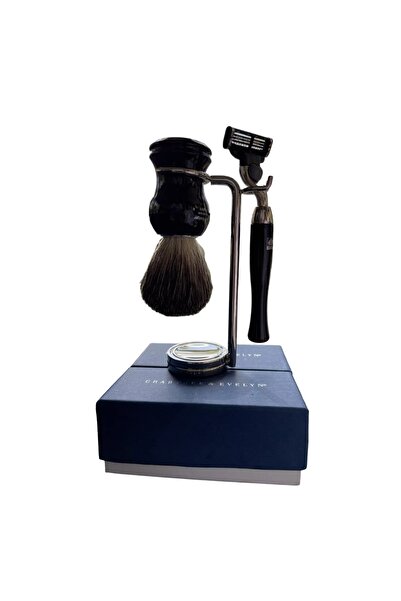 crabtree evelyn Crabtree & Evelyn Shaving Set: 5-Blade Razor, Black + Facial Shaving Brush