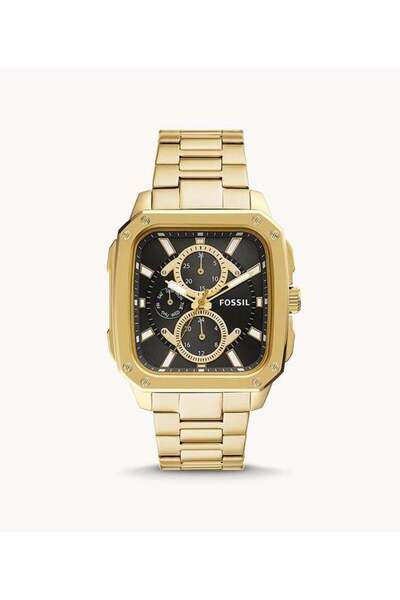 Fossil Men's Inscription Rectangle Shape Stainless Steel Chronograph Wrist Watch BQ2656 - 42mm - Gol