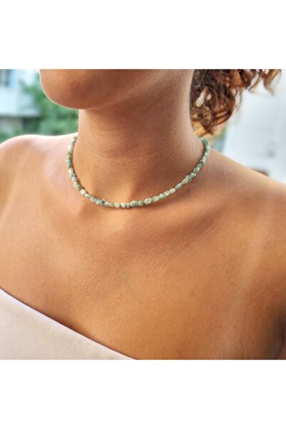 NEMOR STUDIO قلادة من الحجر الطبيعي على شكل حجر الملاك |   الشفاء والهدوء