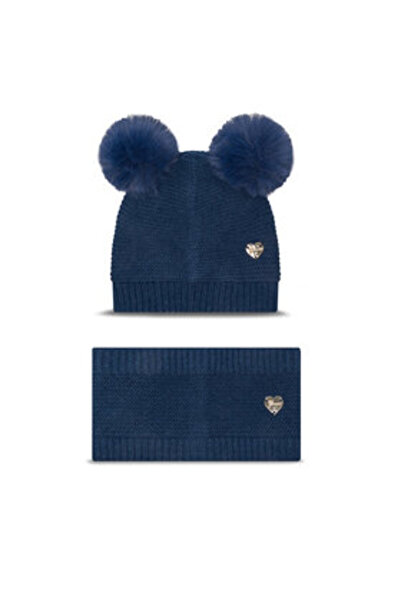 Guess Girl's Hat and Scarf Set Blue A4BZ01Z2QP0