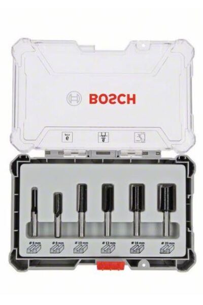 Bosch Pro Freze Seti 6 'lı Düz 6 mm şaftlı