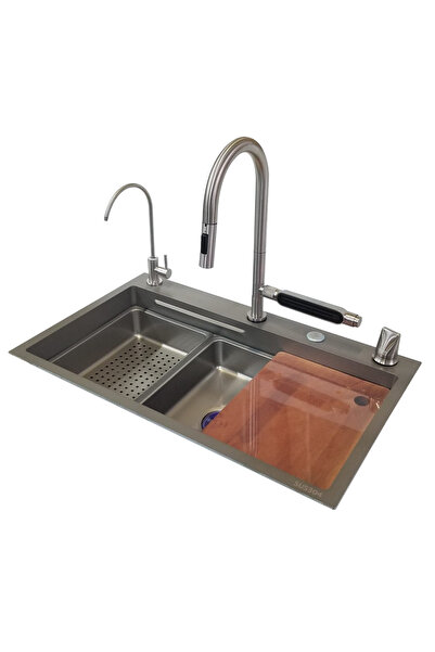 Duxxa Akıllı Eviye ve Spiralli Mutfak Bataryası SS304 75x45x22cm T.410