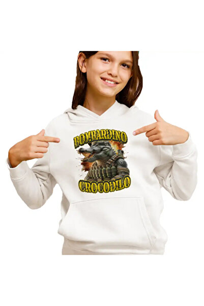 OEM Hanorac Copii Fete Brainrot Crocodilo Bombardino