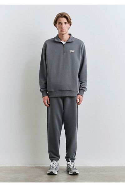 Mavi Logo Printed Half Zip Loose Fit Sweatshirt
