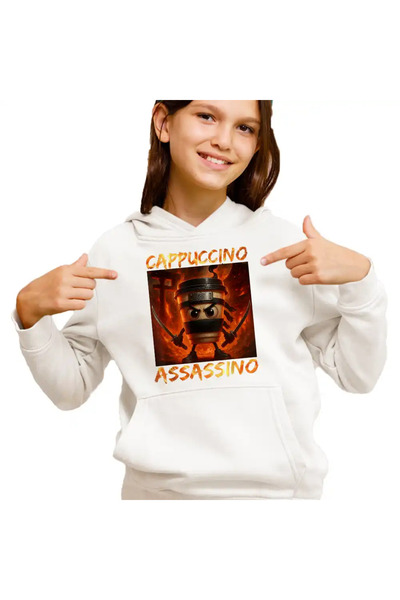 OEM Hanorac Copii Fete Brainrot Italia Cappuccino Assassino