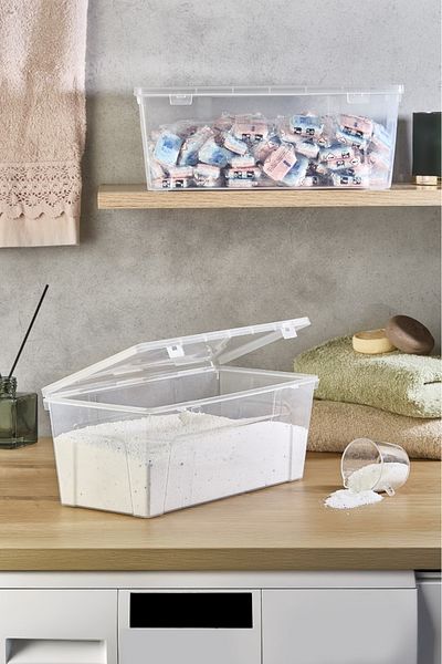 Bayev Gloss 2 Pieces Cleaning Products Organizer - Dust Detergent Tablet Organizer Box with Lid