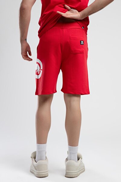 Eckō Unltd. Trinity Red Knitted Shorts Embroidered Standard Fit Men's Knitted Shorts