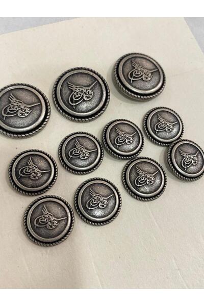 balım hobi evi طقم سترة وسترة وأزرار معطف بنمط معدني منقوش باللون الرمادي غير...