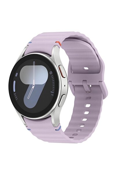 UnDePlus Samsung Galaxy Watch 4 5 6 7 FE 40 44 Classic 42 43 46 47 mm Kordon Dekoratif Örgü Çizgili Spor Sili