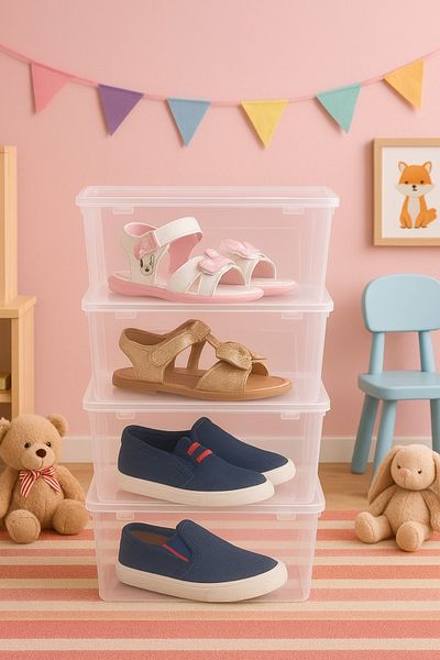 Bayev Gloss 5Pcs Kids Baby Shoes Storage Box - Baby Room Organizer Storage Box