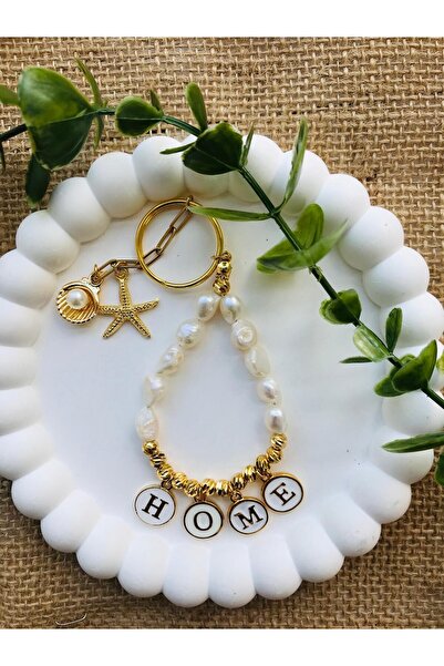 Luba Μπρελόκ HOME με αληθινά μπαρόκ μαργαριτάρια, ατσάλινο, με μπάλα Ντόρικα,...