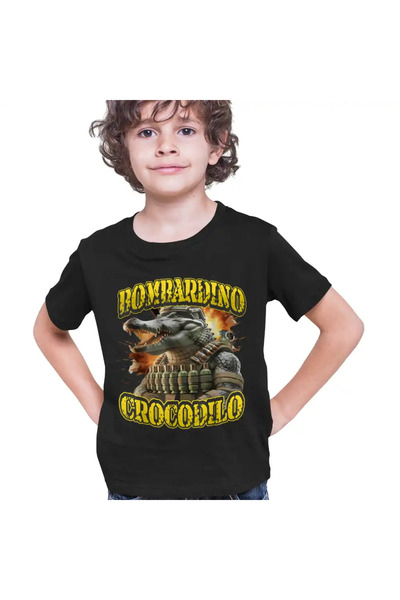 OEM Tricou Copii Baieti Brainrot Crocodilo Bombardino