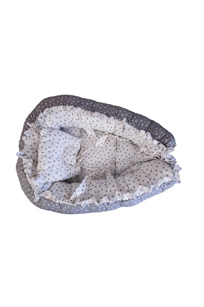 Sensual Fantasies Baby Nest cu pernuta si 2 fete, model inimioare gri