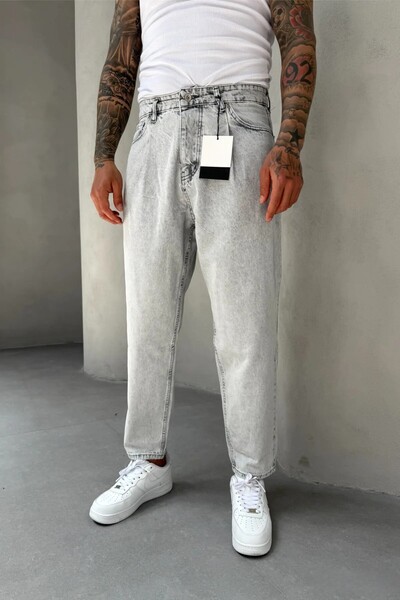 MADZEYMODA Ballon Fit Men's Boyfriend Fit Gray Jean Jeans Ke-806