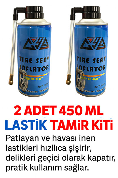 cys 2 Adet Lastik Tamir Köpüğü Sprey Kiti 450 Ml-acil Lastik Şişirici DEMİR UÇLU