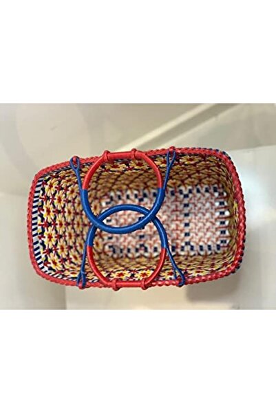 Generic Hand Weaved Rangola Basket (Green, Large)