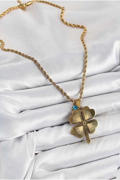 Serra سلسلة ملتوية من الفولاذ 316 L مع تفاصيل شرابة وقلادة نسائية باللون الذهبي