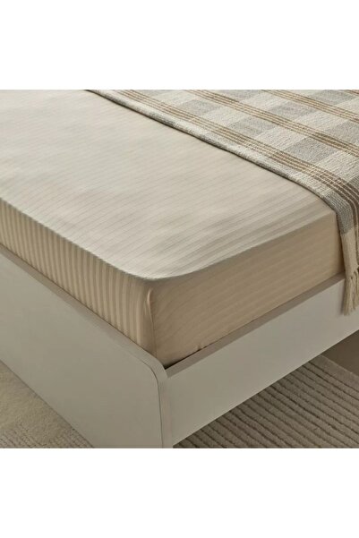 Home Box Hamilton Satin Stripe Olympic Queen Fitted Sheet - 160x200+36 cm