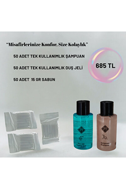 LARA COLLECTION “LARA COLLECTİON 50'Lİ 35 ml Tek Kullanımlık Otel Tipi (SPA ,HAMAM) ŞAMPUAN, DUŞ JELİ VE 15GR SABUN