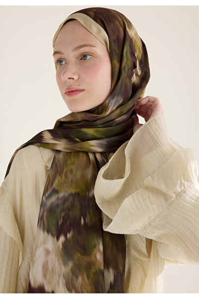 Fresh Sweet Peony Flower Viscos Shal Beige