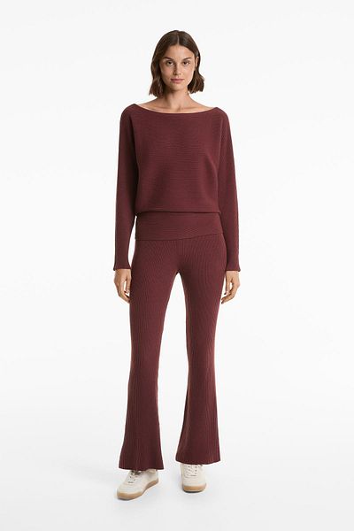 Oysho Off-shoulder rib knit jumper