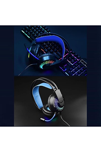 NYORK سماعة رأس سلكية من نيويورك مزودة بواجهة USB مقاس 3.5 مم مع إضاءة LED RGB