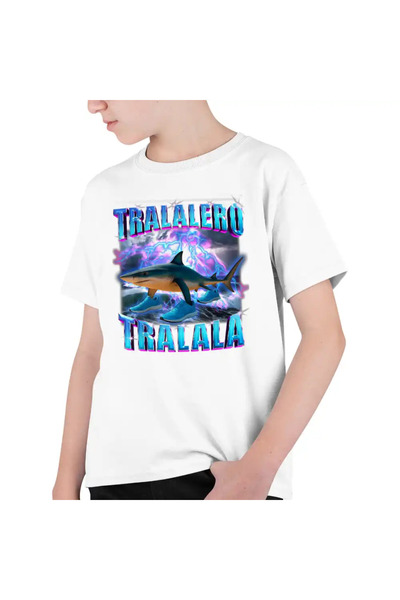 OEM Tricou Copii Baieti Brainrot Shark Tralalero Tralala