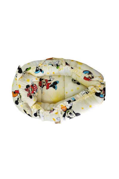 fantasialand Cuib pentru bebeluși cu pernă, model Mickey + Minnie