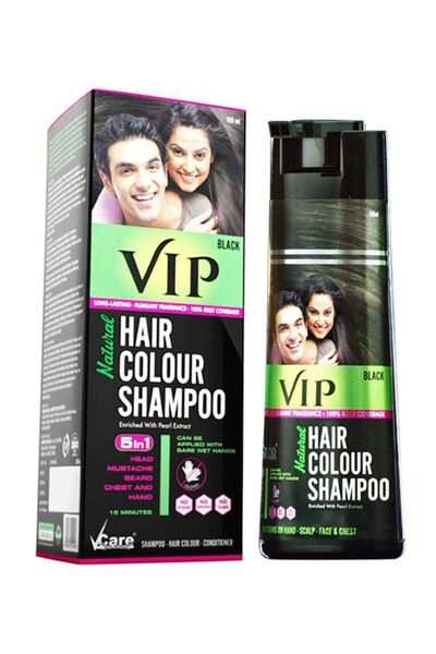 Vip Natural Hair Colour Shampoo Black 180ml