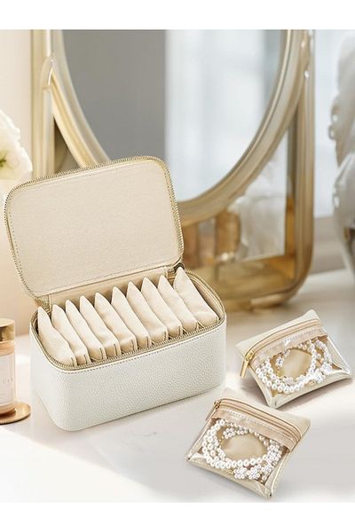 newnet Nwn-6 Jewelry & Gold Box - Jewelry Box Portable Jewelry Storage Box + 12 Pcs Pouch Gift